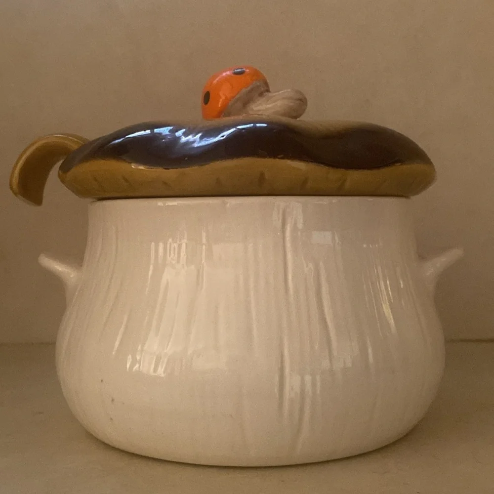 Rare Merry Mushroom Vintage Laurentian Tureen/Soup Serving Bowl w Ladle/Lid LRG - Picture 6 of 15